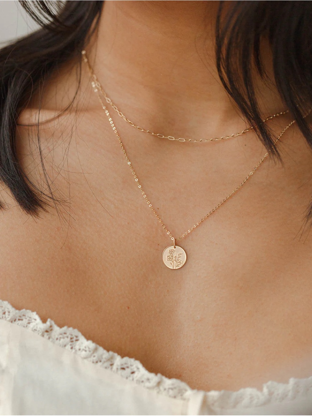 Two Gldn Sterling Silver Floral Necklaces — image 2 of 8